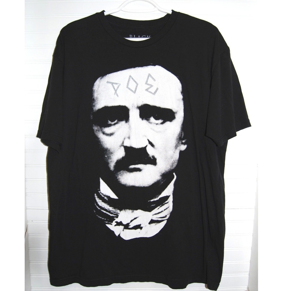 Edgar Allen Poe shirt Size XL Rare Dream Horror BlackCraft Cult Cotton Tee Goth